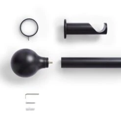 Contemporary Ball Fixed Metal Curtain Pole With Rings -Curtain Series 30931426 alt02