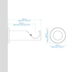 Flush Trumpet Fixed Metal Curtain Pole -Curtain Series 30931507 alt07