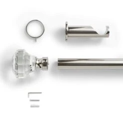 Crystal Gemstone Fixed Metal Curtain Pole With Rings -Curtain Series 30934474 alt02