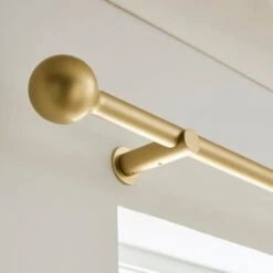 Contemporary Ball Fixed Metal Curtain Pole With Rings -Curtain Series 30934495