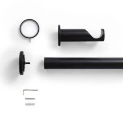 Stepped Stud Fixed Metal Curtain Pole With Rings -Curtain Series 30934501 alt02