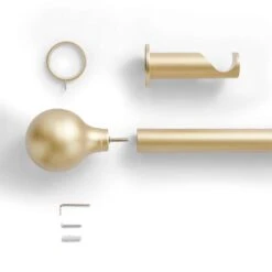 Contemporary Ball Fixed Metal Curtain Pole With Rings -Curtain Series 30934511 alt02