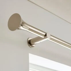 Flush Trumpet Fixed Metal Curtain Pole With Rings -Curtain Series 30934522