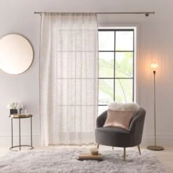 Luxe Open Mesh Slot Top Voile Panel -Curtain Series 30934595 alt01