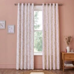 Freya Stem Floral Cotton Eyelet Curtains -Curtain Series 30934620 alt01