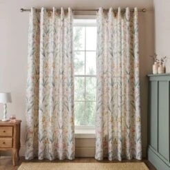 Imi Tulip Floral Cotton Blackout Eyelet Curtains -Curtain Series 30934667 alt01