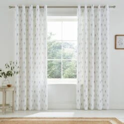 Harper Stem Floral Cotton Blackout Eyelet Curtains -Curtain Series 30934674 alt01