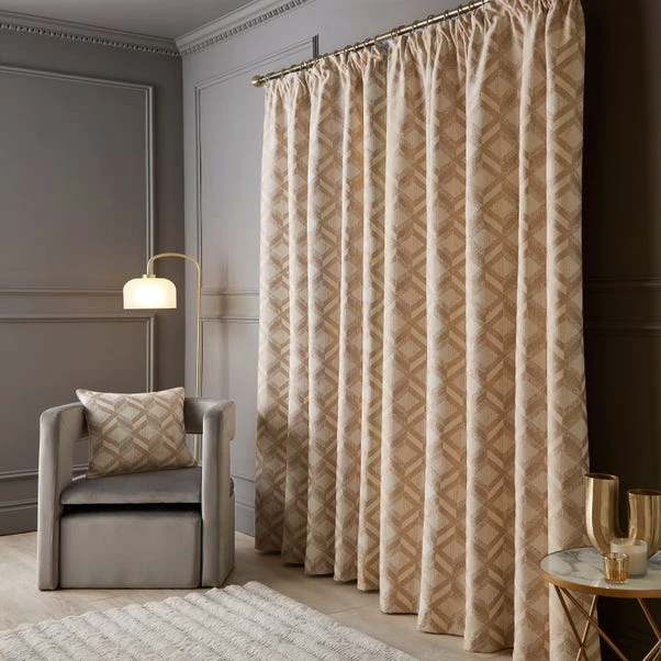 Luxe Jacquard Geo Pencil Pleat Curtains 16 Luxe Jacquard Geo Pencil Pleat Curtains - Image 14