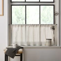 Lucia Stripe Slot Top Voile Panel -Curtain Series 30935305 alt01