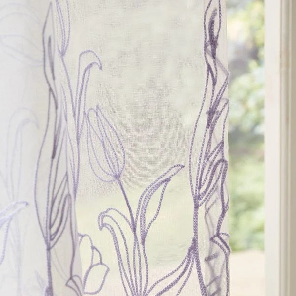 Embroidered Tulip Slot Top Single Voile Panel 21 Embroidered Tulip Slot Top Single Voile Panel - Image 19