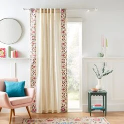 Hani Embroidered Hidden Tab Top Single Voile Panel -Curtain Series 30935673