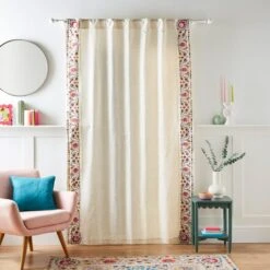 Hani Embroidered Hidden Tab Top Single Voile Panel -Curtain Series 30935673 alt01