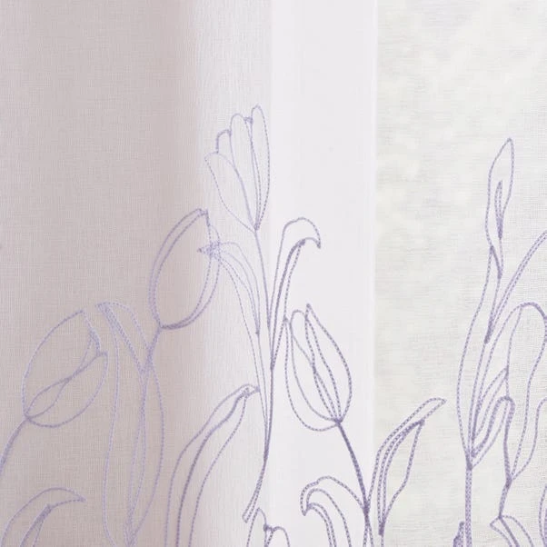 Embroidered Tulip Slot Top Single Voile Panel 7 Embroidered Tulip Slot Top Single Voile Panel - Image 5