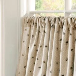 Bees Café Style Unlined Slot Top Single Curtain -Curtain Series 30936779 alt01