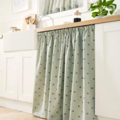 Bees Undercounter Unlined Slot Top Single Curtain -Curtain Series 30936812