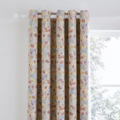 Hannah Retro Ditsy Blackout Eyelet Curtains -Curtain Series 30937199