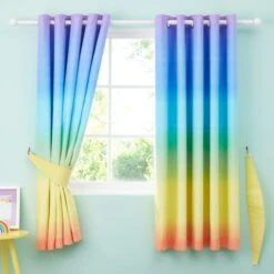 Bright Rainbow Ombre Blackout Eyelet Curtains -Curtain Series 30957214 alt05