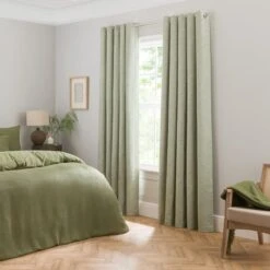 Frankie Herringbone Blackout Eyelet Curtains -Curtain Series 30962756 alt01